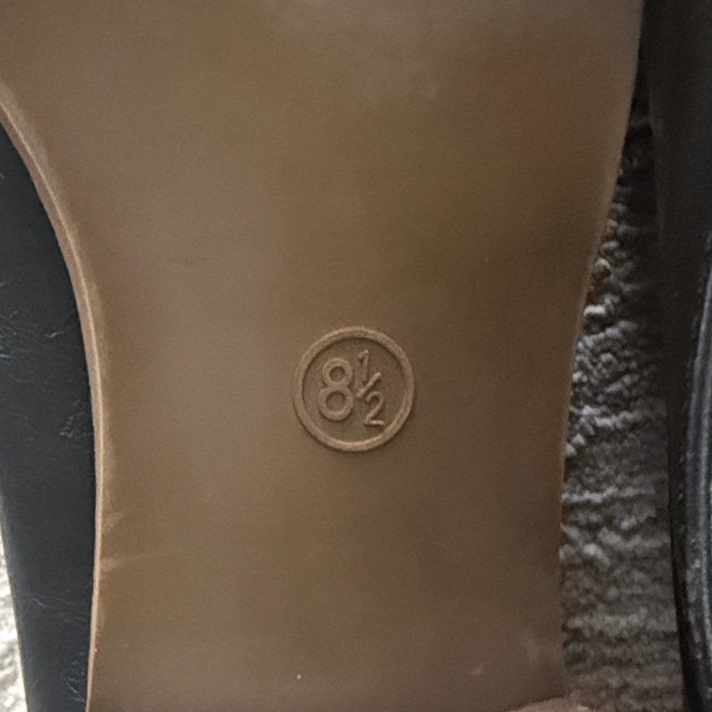 Universal Thread Black Leather Pointed-Toe Slip-O… - image 3